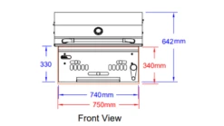 Bull Bison Built In Charcoal BBQ -Great Flame Bison cut out diagram front 1000x563 1