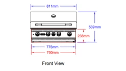 Bull Angus Built In LPG Gas BBQ -Great Flame Bull Angus Front View 1000x563 1