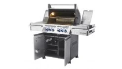 Napoleon Prestige PRO500RSIBPSS-3-GB Gas BBQ - Free Rotisserie And Cover -Great Flame PRO500 1 RSIB Angle Open Lights On napoleon 1000x563 1