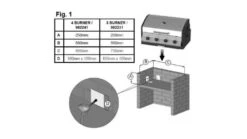 Cadac Meridian 3 Burner Built In Gas BBQ -Great Flame dimensions built in 2 1000x563 1