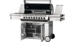 Napoleon Prestige PRO665RSIBPSS-3-GB Gas BBQ - Free Rotisserie And Cover -Great Flame pro 665 angled open 1000x563 2